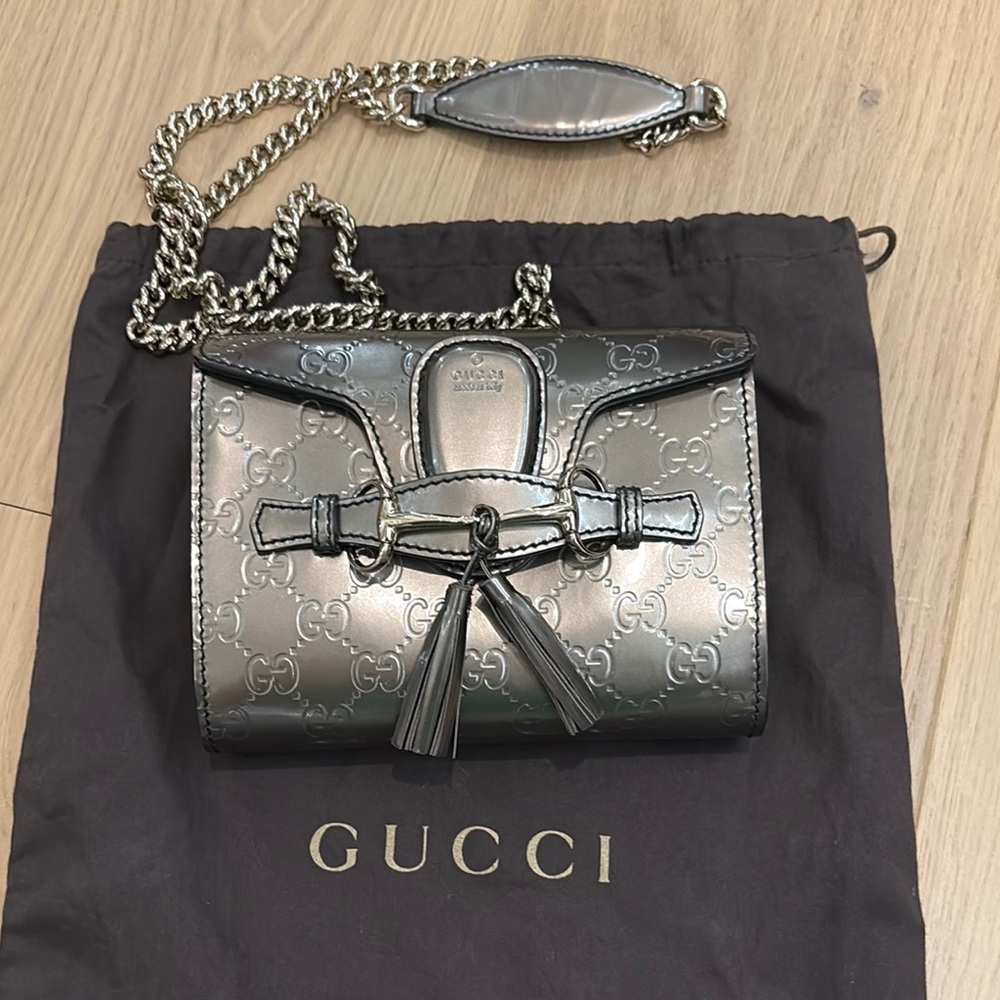 Gucci Metallic Silver Shoulder Bag
